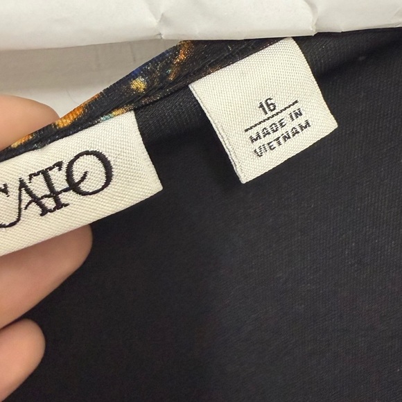 Cato Women's Zipper Accent Midi Pattern Dress - Picture 8 of 8